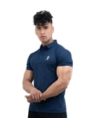 5 - Athflex Men's Regular Fit Half Sleeve Pique Polo T-Shirt, Small Berry Blue