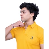 5 - Athflex Men's Regular Fit Half Sleeve Pique Polo T-Shirt,  Medium  Corn Yellow 