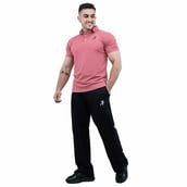 7 - Athflex Men's Regular Fit Half Sleeve Pique Polo T-Shirt, Small Salmon Pink