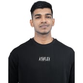 4 - Athflex Men's Relaxed Fit Dark Flex Oversized T-Shirt,  Small  Black 