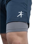 6 - Athflex Men's Nylon-Spandex Workout 2in1 Shorts,  Medium  Navy Blue 