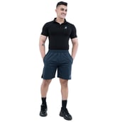 8 - Athflex Men's Regular fit Knee Length Velocity Slit Shorts,  Large  Blue 