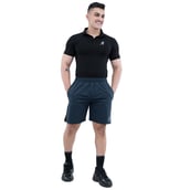 8 - Athflex Men's Regular fit Knee Length Velocity Slit Shorts,  Medium  Blue 