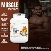 5 - Healthfarm Muscle Whey,  4.4 lb  Strawberry Caramel 