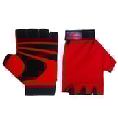 1 - SportSoul Fingerless Cycling & Gym Gloves, Red & Black Large