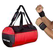 2 - SportSoul Workout & Gym Set Combo,  Red & Black (Wrist Supports) 