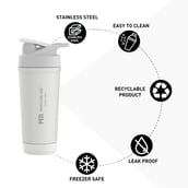 8 - MuscleBlaze Steel Shaker Pro,  Pristine White  700 ml