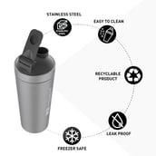 9 - MuscleBlaze Stainless Steel Shaker,  Silver  750 ml