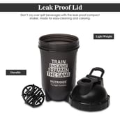 4 - GHC Nutrigize Smart Classic Leakproof Protein Shaker Bottle, Black 500 ml