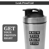 3 - GHC Nutrigize Stainless Steel Shaker Bottle,  Silver/Black  590 ml 