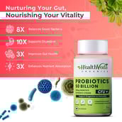 4 - Health Veda Organics Probiotics 50 Billion,  60 capsules  Unflavoured 