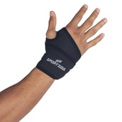 7 - SportSoul Wrist Support with Thumb Wrap Pack of 2,  Black  Free Size 