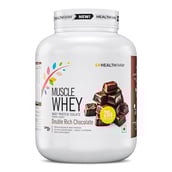 1 - Healthfarm Muscle Whey,  4.4 lb  Double Rich Chocolate 