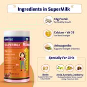 8 - Gritzo Supermilk Personalized Protein & Nutrition Drink 8-12yrs Girls Height + OP, 400 g Double Chocolate