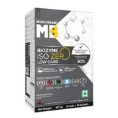 12-(2 - MuscleBlaze Biozyme Iso-Zero, 0.37 lb Low carb Ice Cream Chocolate (5x36g) Travel Pack