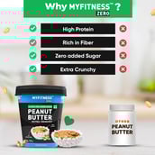 3 - Myfitness Zero Classic Zero Added Sugar Peanut Butter,  510 g  Extra Crunchy 
