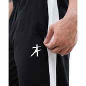 5 - Athflex Men's Lightweight Straight Fit Classic Stripe Pant, Black Small