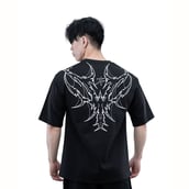 3 - Athflex Relaxed Fit Round Neck Unchained Oversize T-Shirt,  Large  Black 