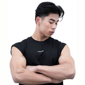 6 - Athflex Men's Sleeveless Elevate Boxy Tank,  Small  Black 