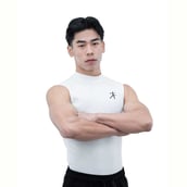 1 - Athflex Men's Sleeveless Hustle Highneck Compression Tank, Small White