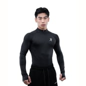 1 - Athflex Men's Compression Fit Hustle Highneck Pullover,  Black  Medium 