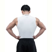 3 - Athflex Men's Sleeveless Hustle Highneck Compression Tank,  XL  White 