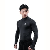 2 - Athflex Men's Compression Fit Hustle Highneck Pullover,  Black  XXL 