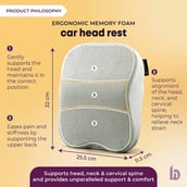6 - Betterhood Car Headrest,  Free Size  Grey 