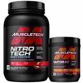 1 - MuscleTech NitroTech Whey Protein 2 lb Milk Chocolate(India) & Vapor X5 Combo, 0.59 lb Fruit Punch