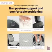 3 - betterhood Car Backrest & Seat Cushion Combo,  Grey  for Lumbar Support 