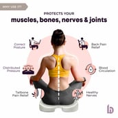 2 - betterhood Coccyx Seat Cushion,  Grey  for Chair 