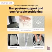 3 - betterhood Car Backrest Cushion, Grey for Back Support