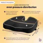 5 - betterhood Coccyx Seat Cushion,  Black  for Chair 