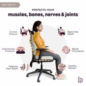 2 - betterhood Coccyx Back Support & Seat Cushion Combo,  Grey  for Chair 