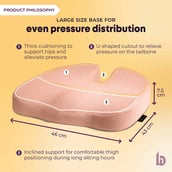 5 - betterhood Coccyx Seat Cushion,  Peach  for Chair 