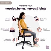 2 - betterhood Coccyx Back Support & Seat Cushion Combo,  Peach  for Chair 