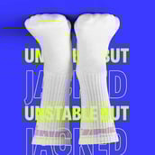3 - Smash Socks,  White - Unstable but Jacked&nbsp;Socks  Crew Length 