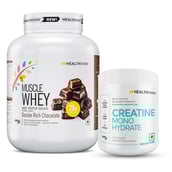 1 - Healthfarm Muscle Whey 4.4lb with Creatine Monohydrate 0.55lb Combo,  2 Piece(s)/Pack  Double Rich Chocolate & Unflavoured 