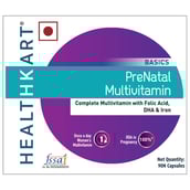 Highlight - HealthKart Pre-Natal Multivitamin with Folic Acid DHA & Iron,  90 capsules  Unflavoured 