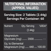 9 - MuscleBlaze Magnesium Bisglycinate,  Unflavored  120 tablets