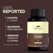 3 - Rasayanam T-Charge 500mg 3-in-1 Testosterone Supplement for Men,  60 capsules  Unflavoured 