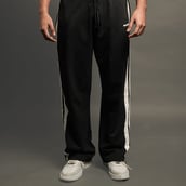 4 - MuscleBlaze Straight Fit Panel Trackpants,  Black  Small 