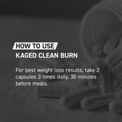8 - Kaged Muscle Clean Burn,  180 capsules  Unflavoured 