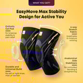 2 - betterhood Premium Knee Sleeve with with Gel Pad & Side Stabilizers, Black Medium