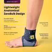 2 - betterhood Ankle Support Brace with ZeroBulk Max Stability Design,  Black & Grey  Large 