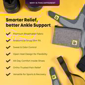 7 - betterhood Ankle Support Brace with ZeroBulk Max Stability Design,  Black & Grey  Large 