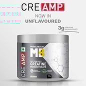 2 - MuscleBlaze Creatine Monohydrate CreAMP, Unflavoured 0.22 lb