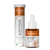 HealthKart HK Vitals Glutathione Effervescent Orange 15 tabs & 10% Vitamin C Face Serum 30 ml Combo