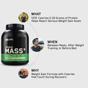 7 - ON (Optimum Nutrition) Serious Mass,  11 lb  Vanilla 