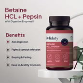 1 - Miduty Betaine HCL +Pepsin,  60 capsules 